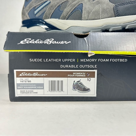 Eddie Bauer Trail Hiking Outdoor Shoes Sneakers Grey and Aqua; Women’s Size 10 - Picture 2 of 16